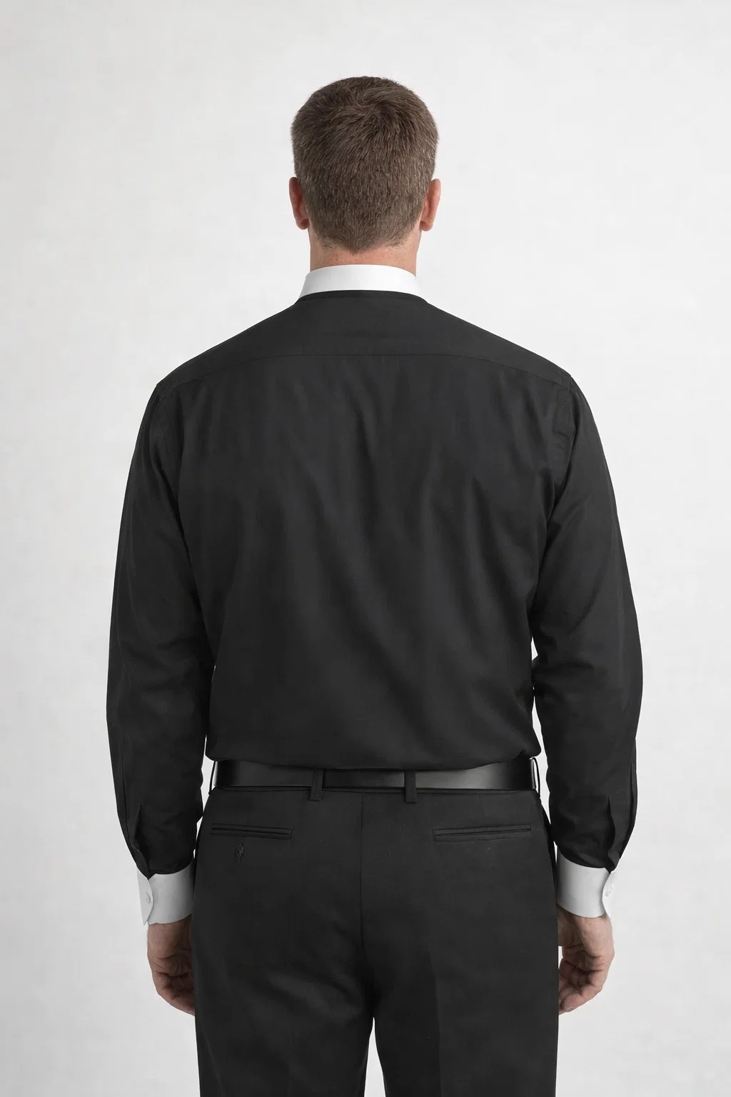 The Backside of the Sacralis Tailored Clergy Shirt