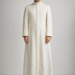 Frontview of the Sanctora Liturgical White Cassock