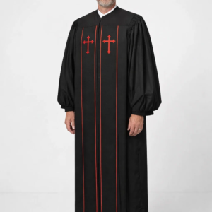 Frontview of the Wearing Tenebris Formal Clergy Robe
