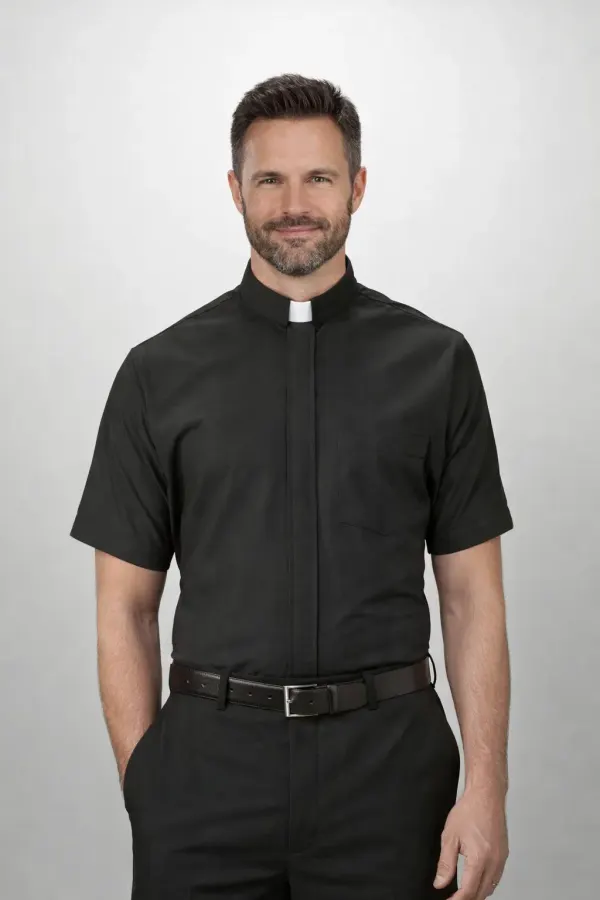 A Clergymen Wearing Tenorix Modern Clergy Shirt