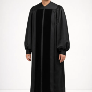 Front view of the Valentis Men’s Black Robe
