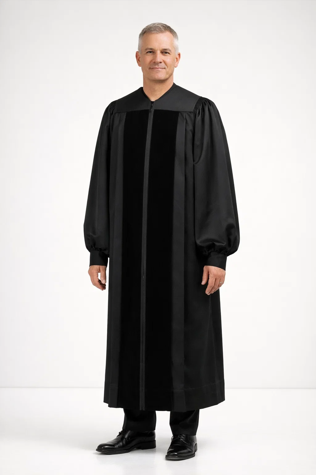 Front view of the Valentis Men’s Black Robe