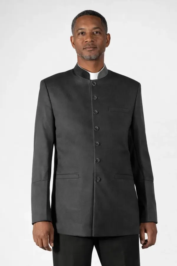 A Men Wearing Valorum Structured Clergy Jacket