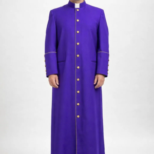 A Men Wearing Violatus Flowing Clergy Robe