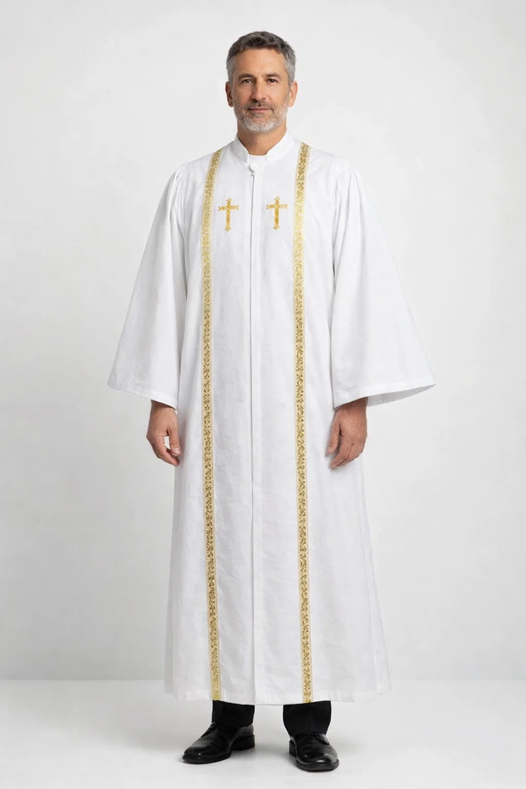 Candoris Flowing Clergy Robe with Gold Embroidery