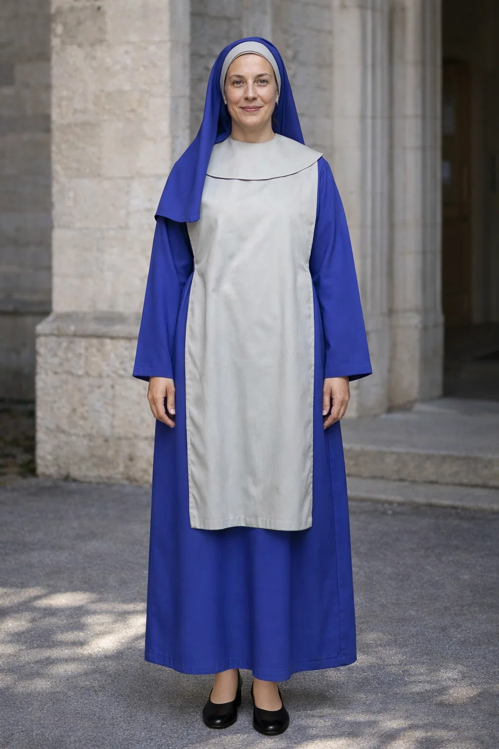 Celestina Marian Blue Nun Habit with Grey Scapular - Image 3