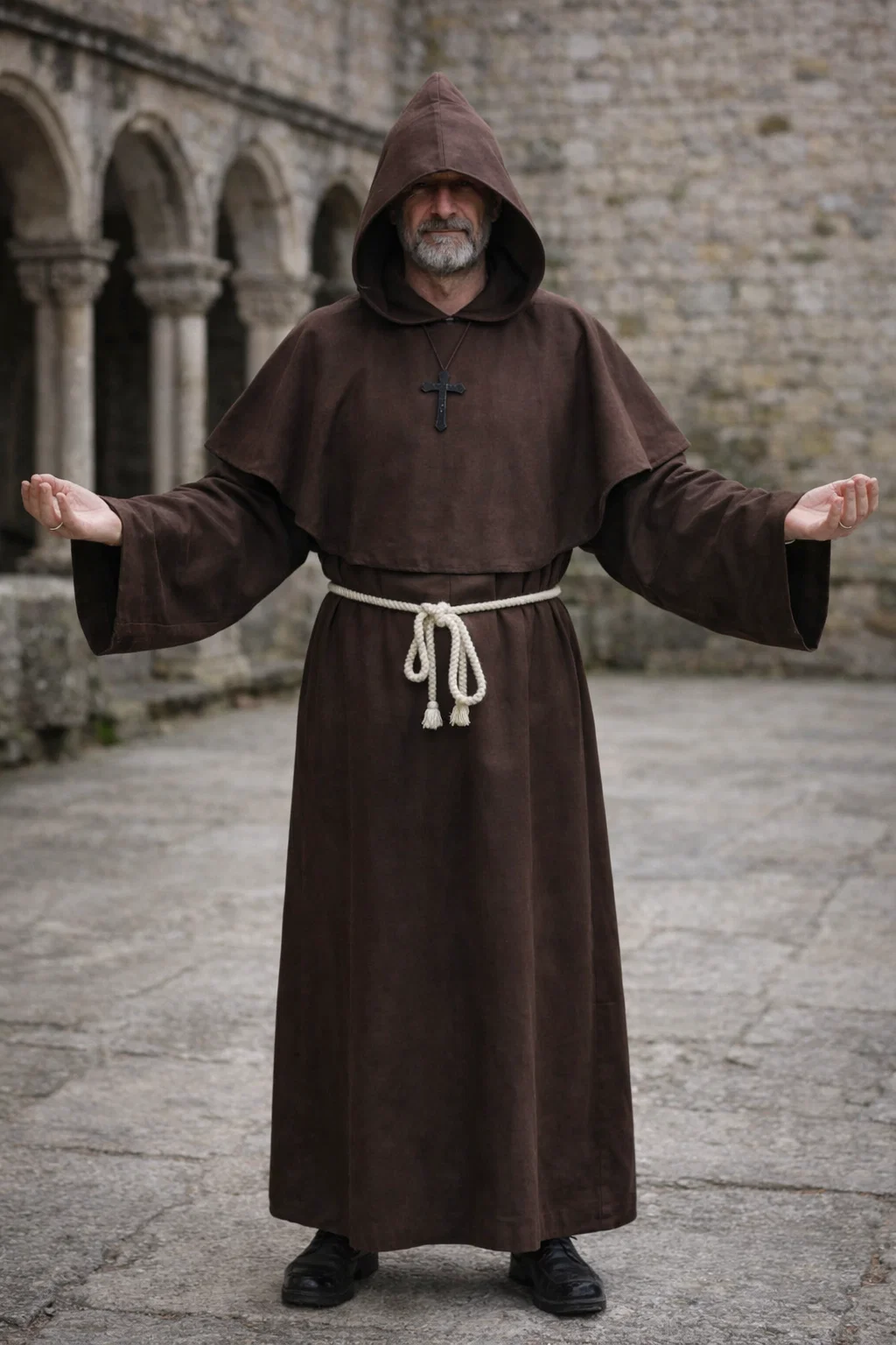 A Men Wearing Contemplor Sacred Monk Habit
