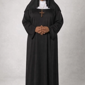 Devotina Traditional Black Nun Habit with Veil