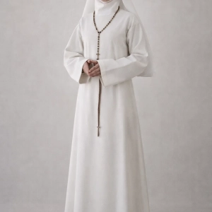 Gracia White Contemplative Nun Habit with Cincture