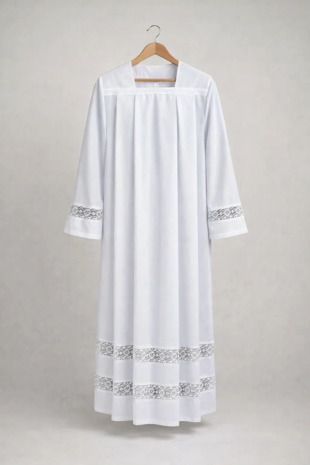 Liturgis Full Length Lace Surplice in Cotton Rich Fabric - Image 2