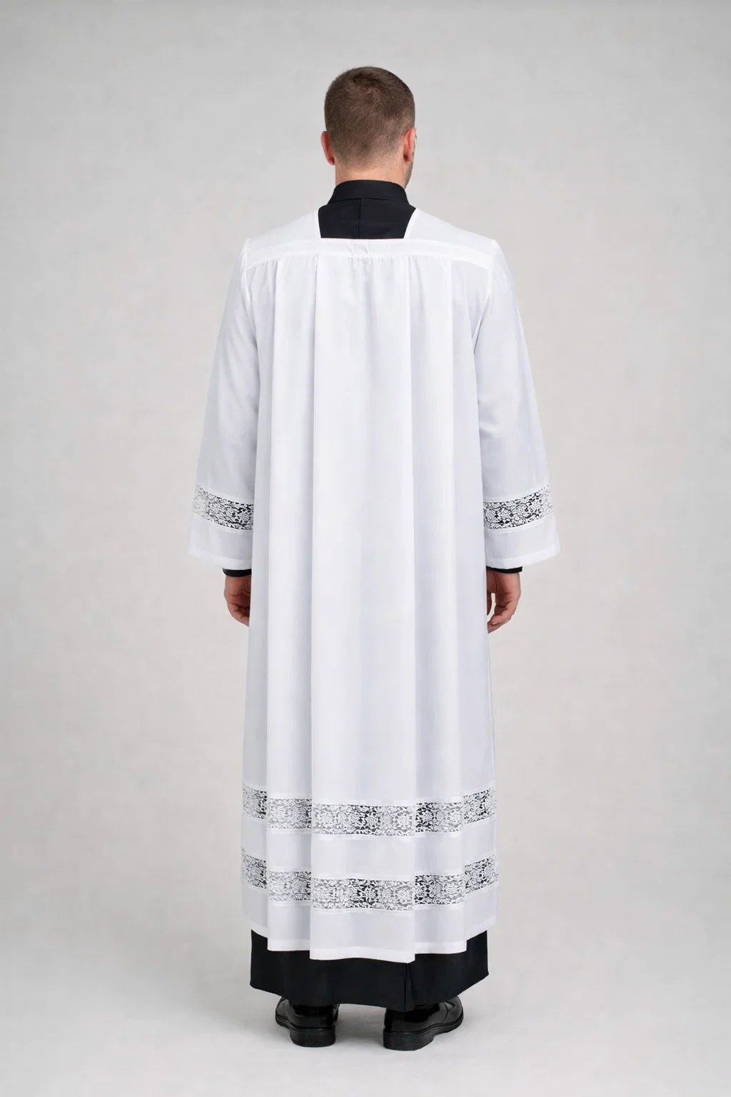 Liturgis Full Length Lace Surplice in Cotton Rich Fabric - Image 3