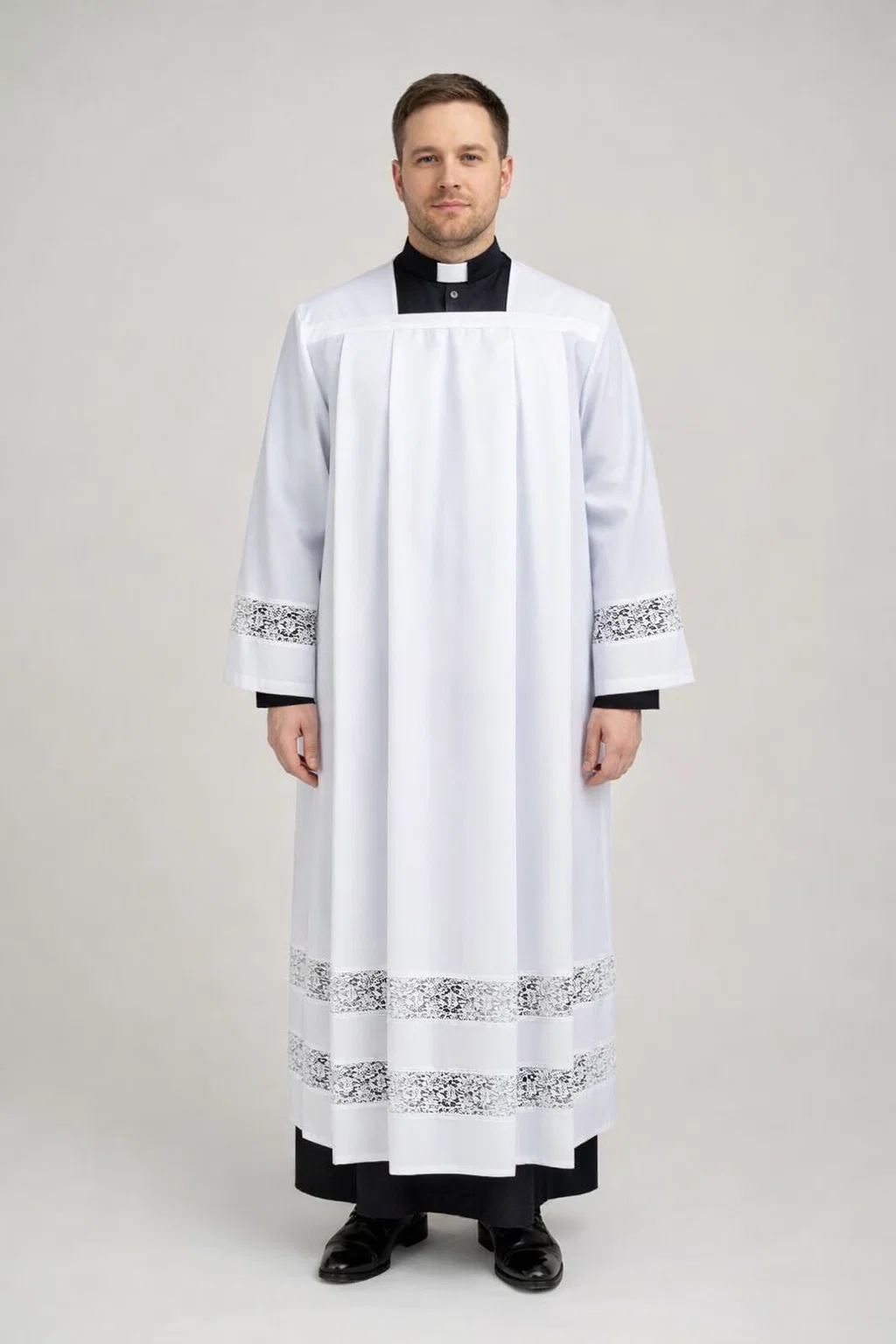 Liturgis Full Length Lace Surplice in Cotton Rich Fabric