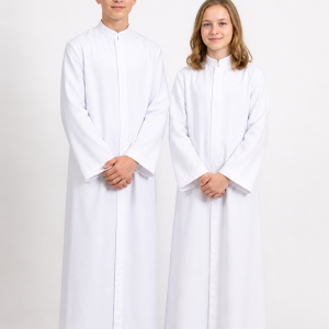 Lucenta White Unisex Cassock for Servers and Acolytes