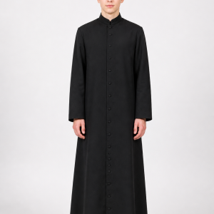 Monastara Black Full Button Server Cassock Floor Length