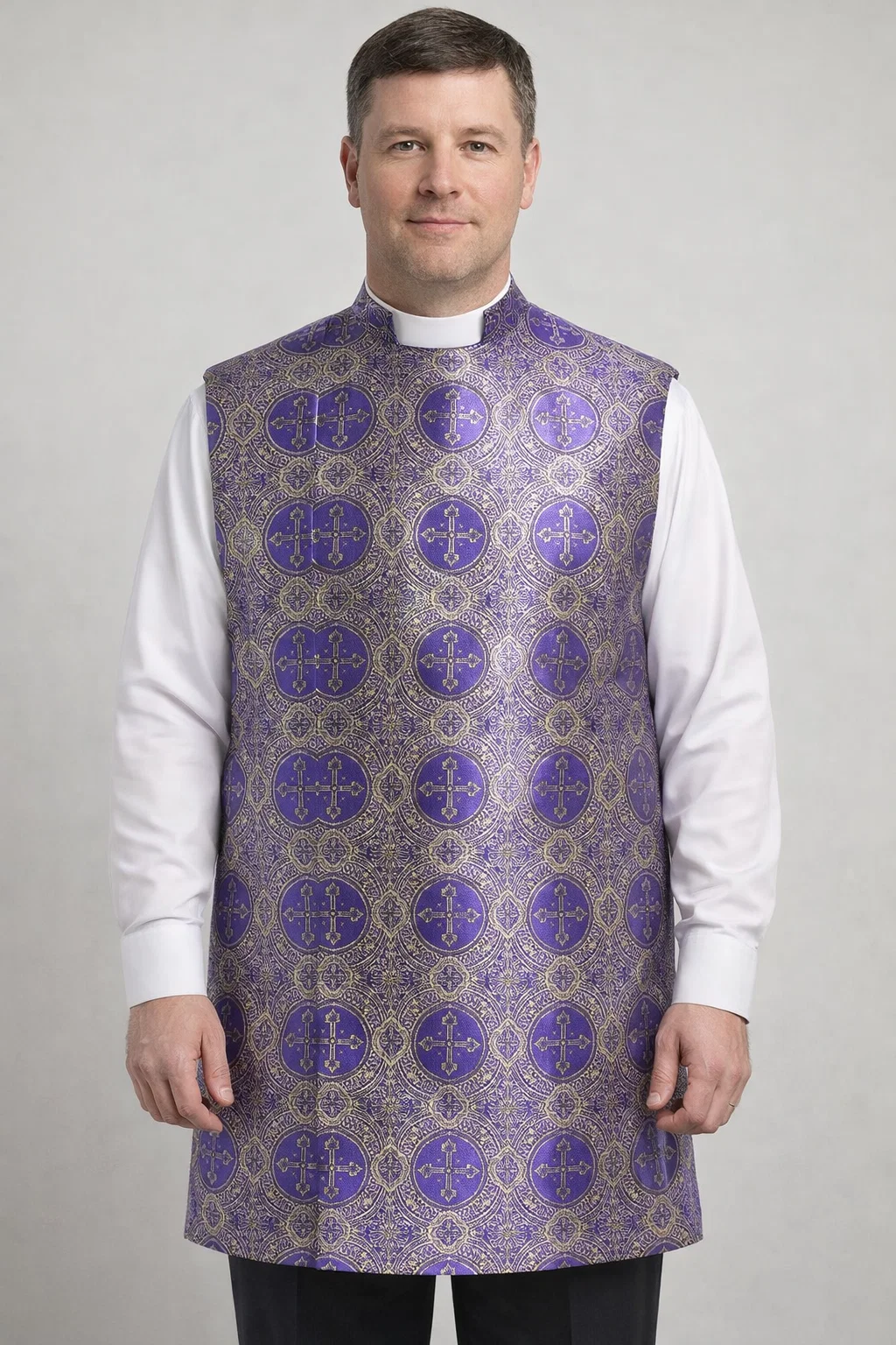 A Men Wearing Operis Clerical Apron