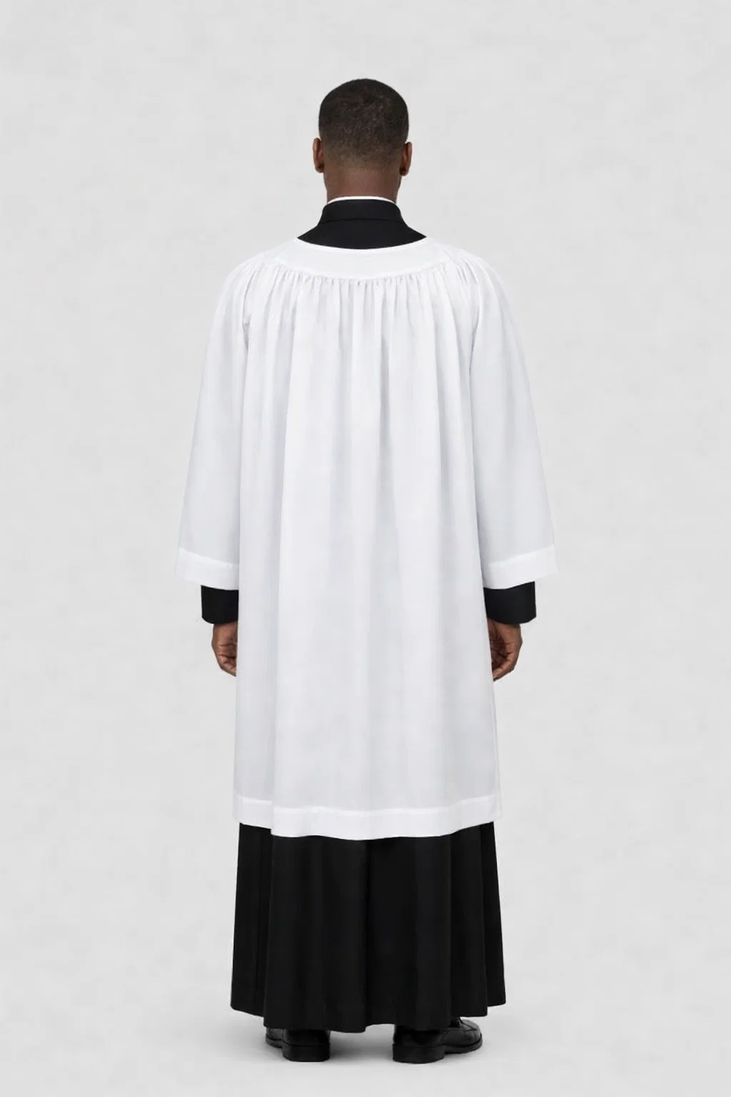 Oratoris Round Neck Gathered Surplice in Cotton Rich - Image 2