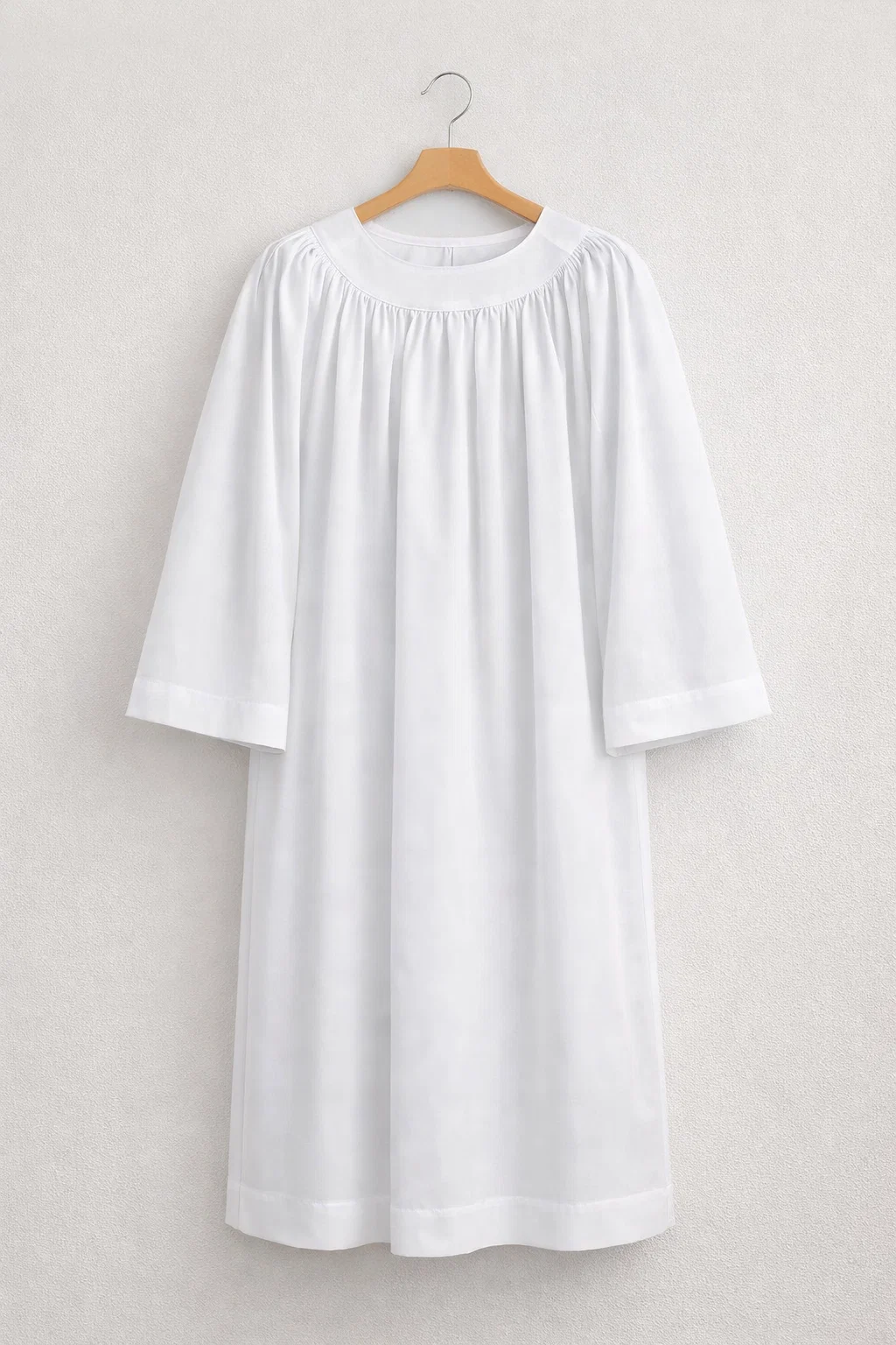 Oratoris Round Neck Gathered Surplice in Cotton Rich - Image 3