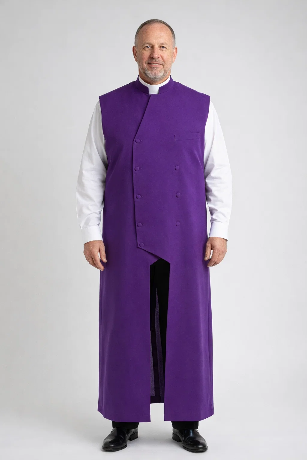 A Men Wearing Praxis Functional Clergy Apron