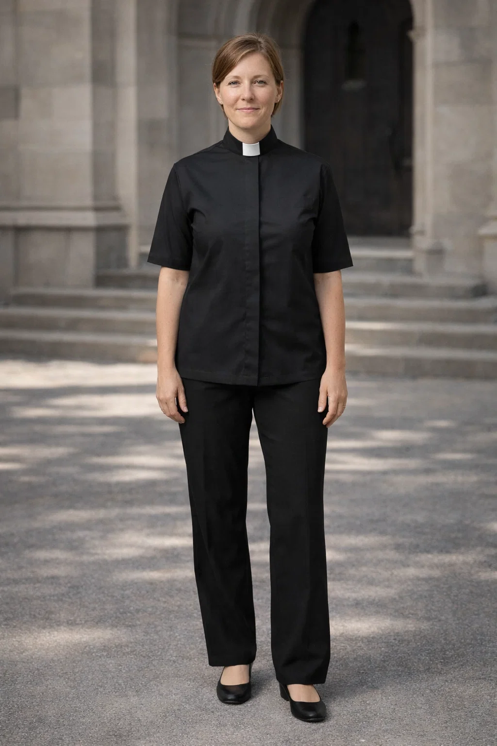 Sacerdos Black Short Sleeve Clergy Shirt for Women - Image 3