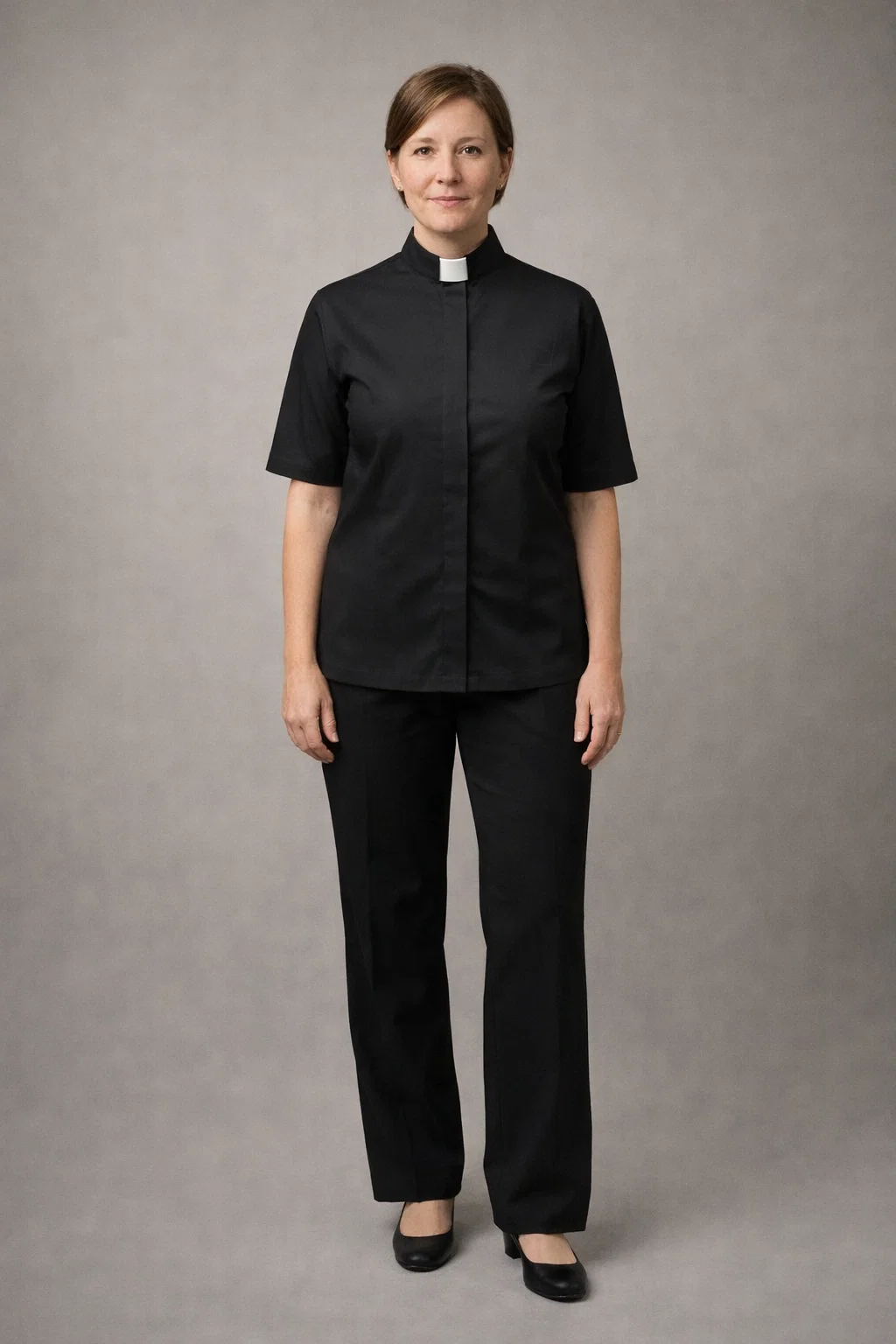 Sacerdos Black Short Sleeve Clergy Shirt for Women