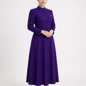 Sapphira Plain Purple Clergy Cassock in Full Length