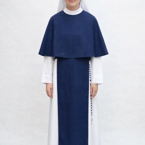 Seraphina Navy Blue Monastic Robe with White Veil