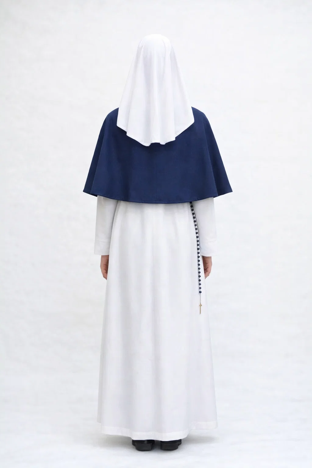 Seraphina Navy Blue Monastic Robe with White Veil - Image 2