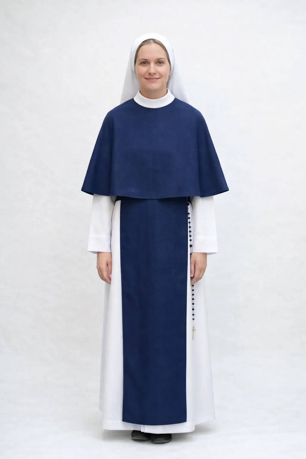 Seraphina Navy Blue Monastic Robe with White Veil