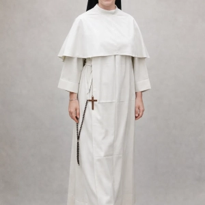 Vera White Dominican Style Habit with Black Veil